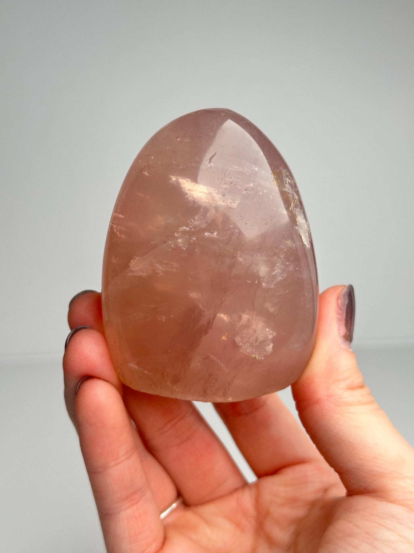 Rose Quartz Freeform | Natural Pink Quartz Crystal Sculpture | Polished Stone Decor Piece for Home Display Aesthetic Shelf Accent