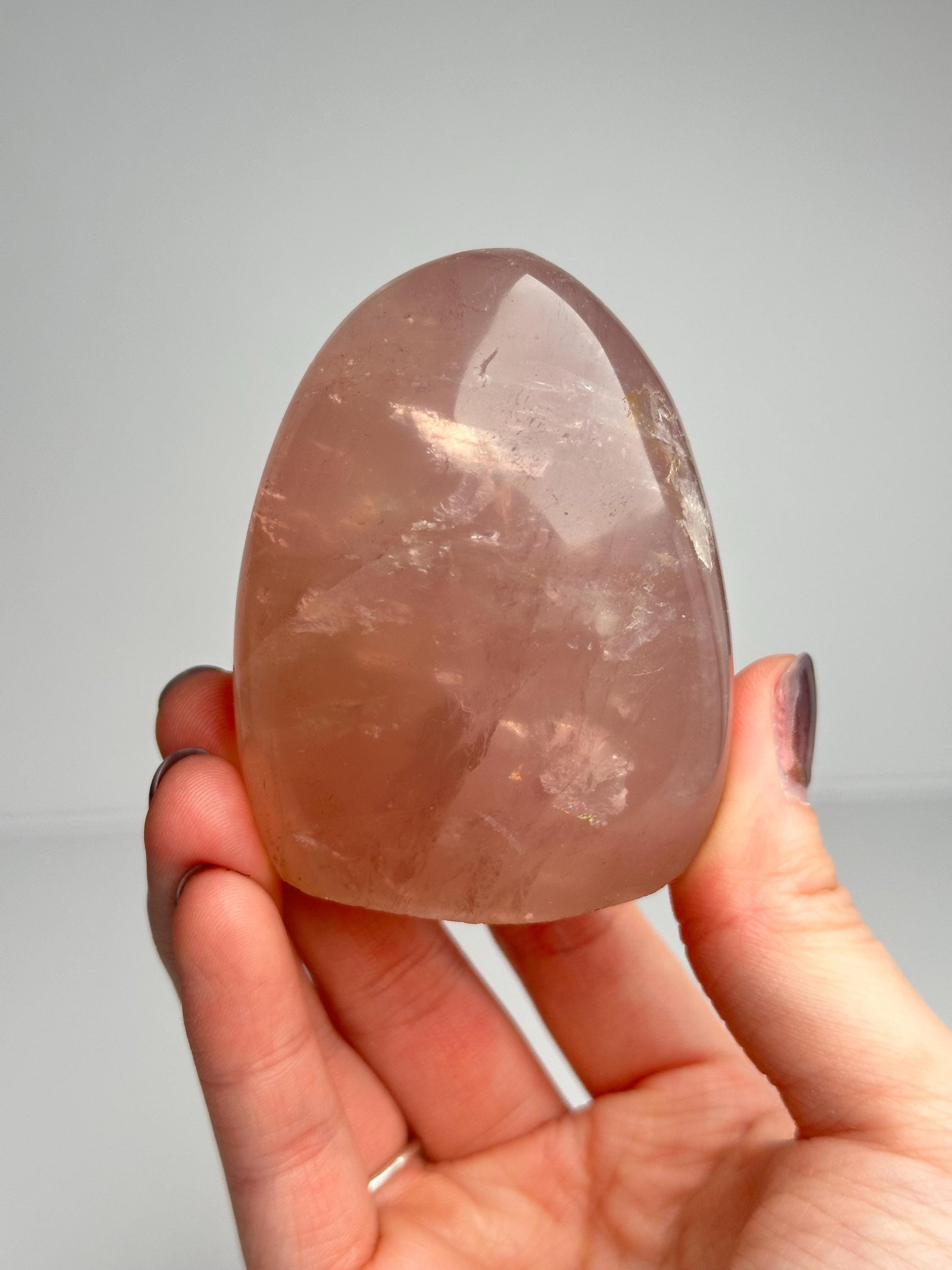 Rose Quartz Freeform | Natural Pink Quartz Crystal Sculpture | Polished Stone Decor Piece for Home Display Aesthetic Shelf Accent