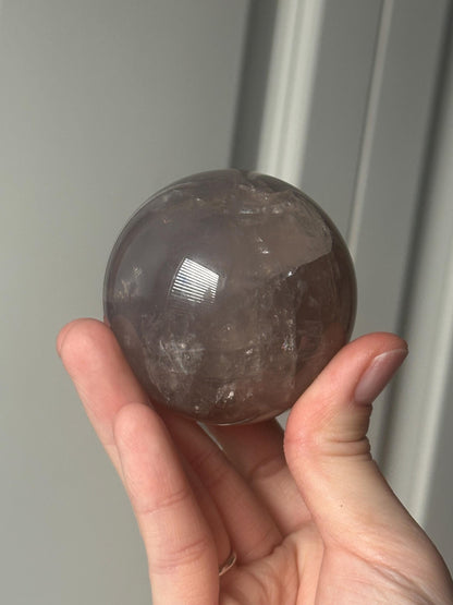 Star Blue Rose Quartz Sphere | Natural Quartz Crystal Orb | Smooth Stone Ball Mineral Specimen | Collector Display Decorative Accent