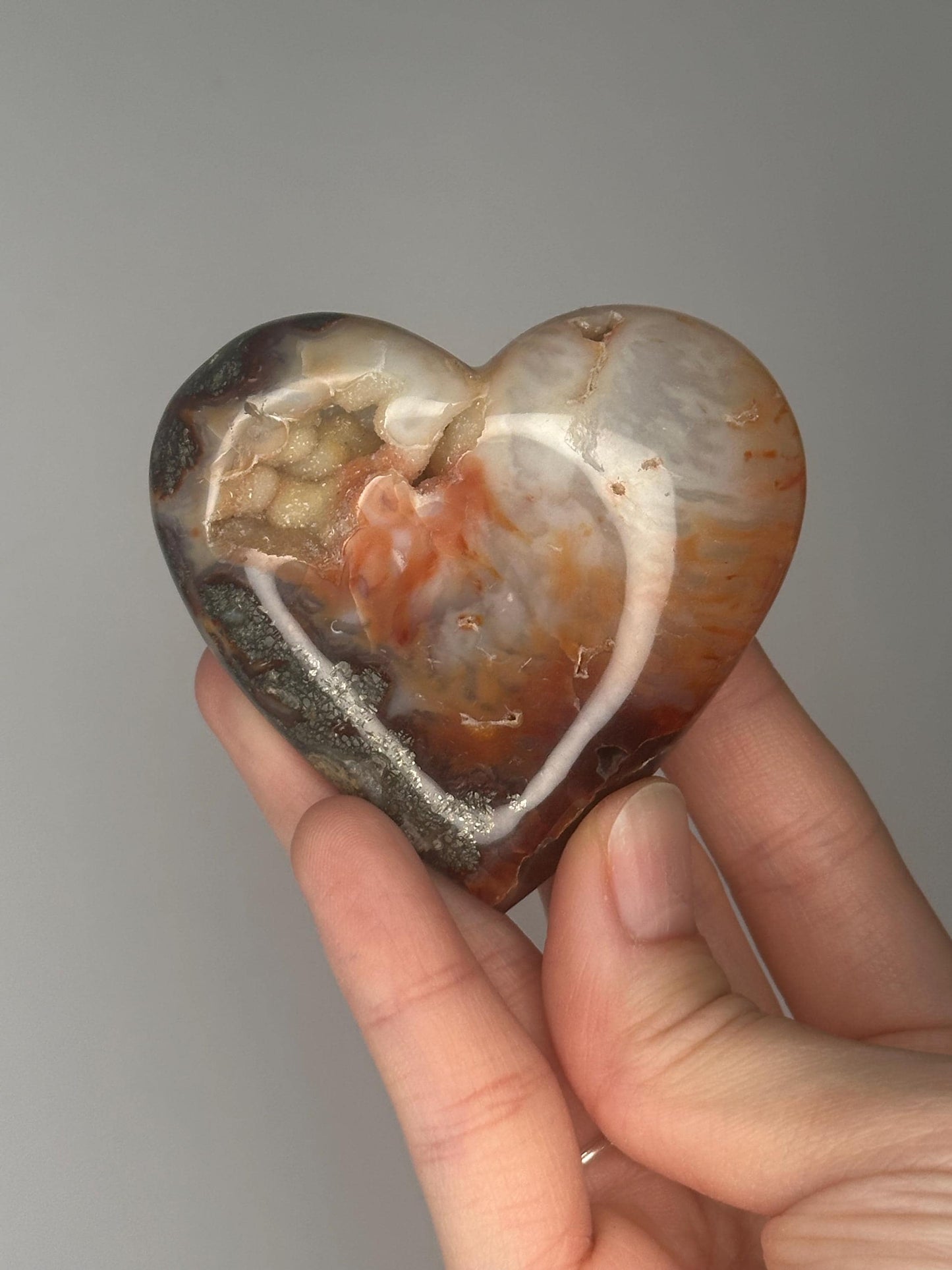 Red Marcasite Heart from Indonesia | Natural Marcasite Crystal Heart Carving | Decorative Mineral Display Piece for Home Decor Accent