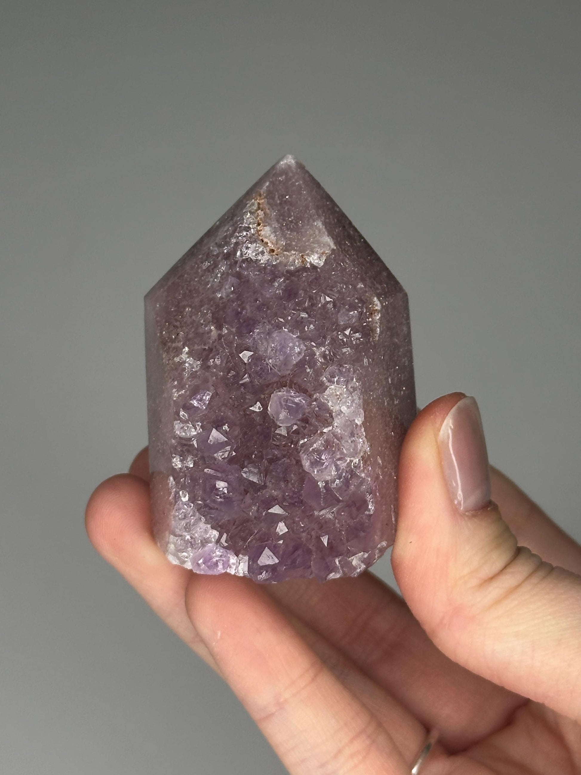 Purple Pink Amethyst Tower | Natural Amethyst Crystal Point | Polished Mineral Display Piece for Home Decor Shelf Accent