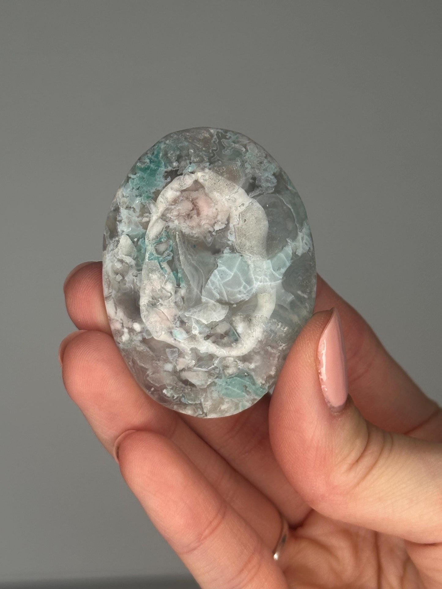 Flower Agate Palmstones - YOU PICK! | Natural Polished Crystal | Soft Floral Patterns | Perfect for Meditation, Healing & Carrying On-the-Go