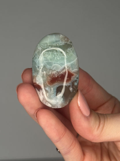 Flower Agate Palmstones - YOU PICK! | Natural Polished Crystal | Soft Floral Patterns | Perfect for Meditation, Healing & Carrying On-the-Go