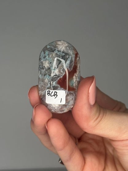 Flower Agate Palmstones - YOU PICK! | Natural Polished Crystal | Soft Floral Patterns | Perfect for Meditation, Healing & Carrying On-the-Go