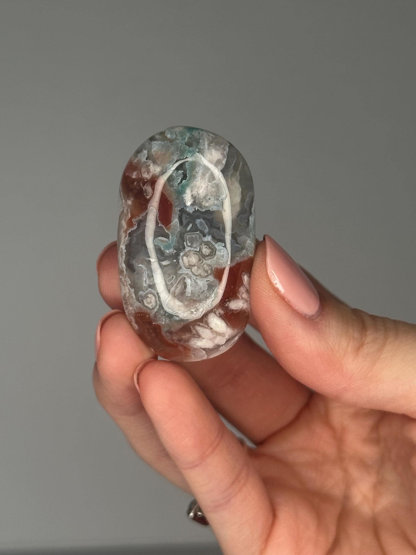 Flower Agate Palmstones - YOU PICK! | Natural Polished Crystal | Soft Floral Patterns | Perfect for Meditation, Healing & Carrying On-the-Go