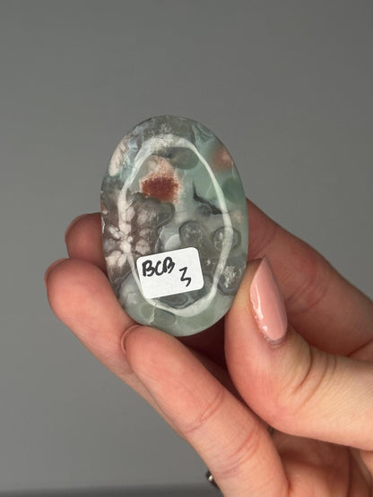 Flower Agate Palmstones - YOU PICK! | Natural Polished Crystal | Soft Floral Patterns | Perfect for Meditation, Healing & Carrying On-the-Go