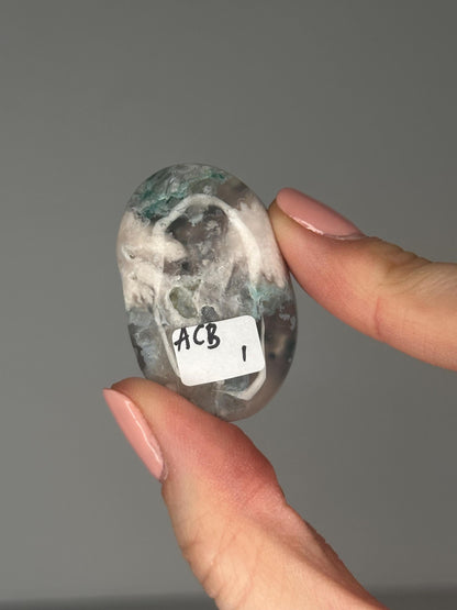 Flower Agate Palmstones - YOU PICK! | Natural Polished Crystal | Soft Floral Patterns | Perfect for Meditation, Healing & Carrying On-the-Go
