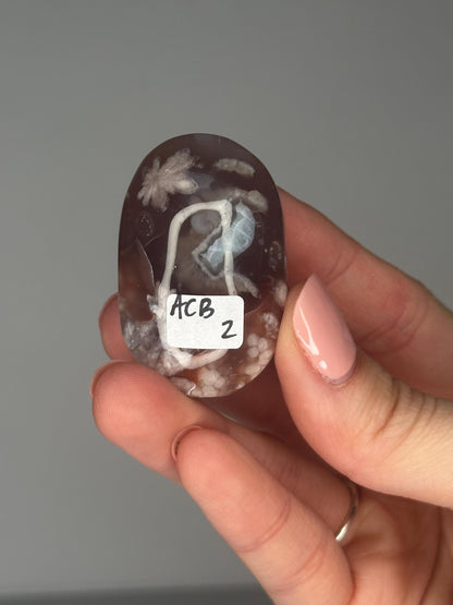 Flower Agate Palmstones - YOU PICK! | Natural Polished Crystal | Soft Floral Patterns | Perfect for Meditation, Healing & Carrying On-the-Go