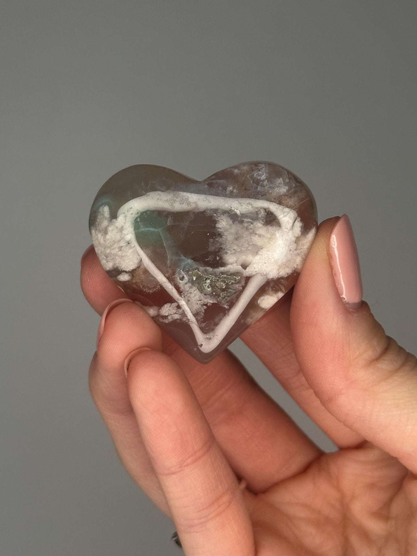 Flower Agate Hearts - YOU PICK! | Natural Polished Crystal | Soft Floral Patterns | Perfect for Meditation, Healing & Carrying On-the-Go