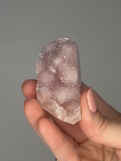 Pink Amethyst Flower Agate Freeform | Natural Crystal Sculpture | Decorative Mineral Display Piece for Home Decor Accent