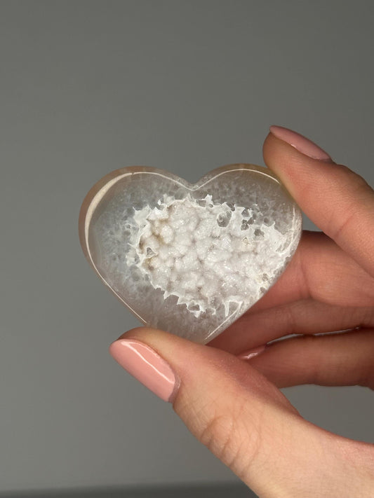 Druzy Agate Mini Hearts - YOU PICK! | Natural Sparkling Agate Crystal Carving | Small Polished Heart Display Stone for Collectors & Decor