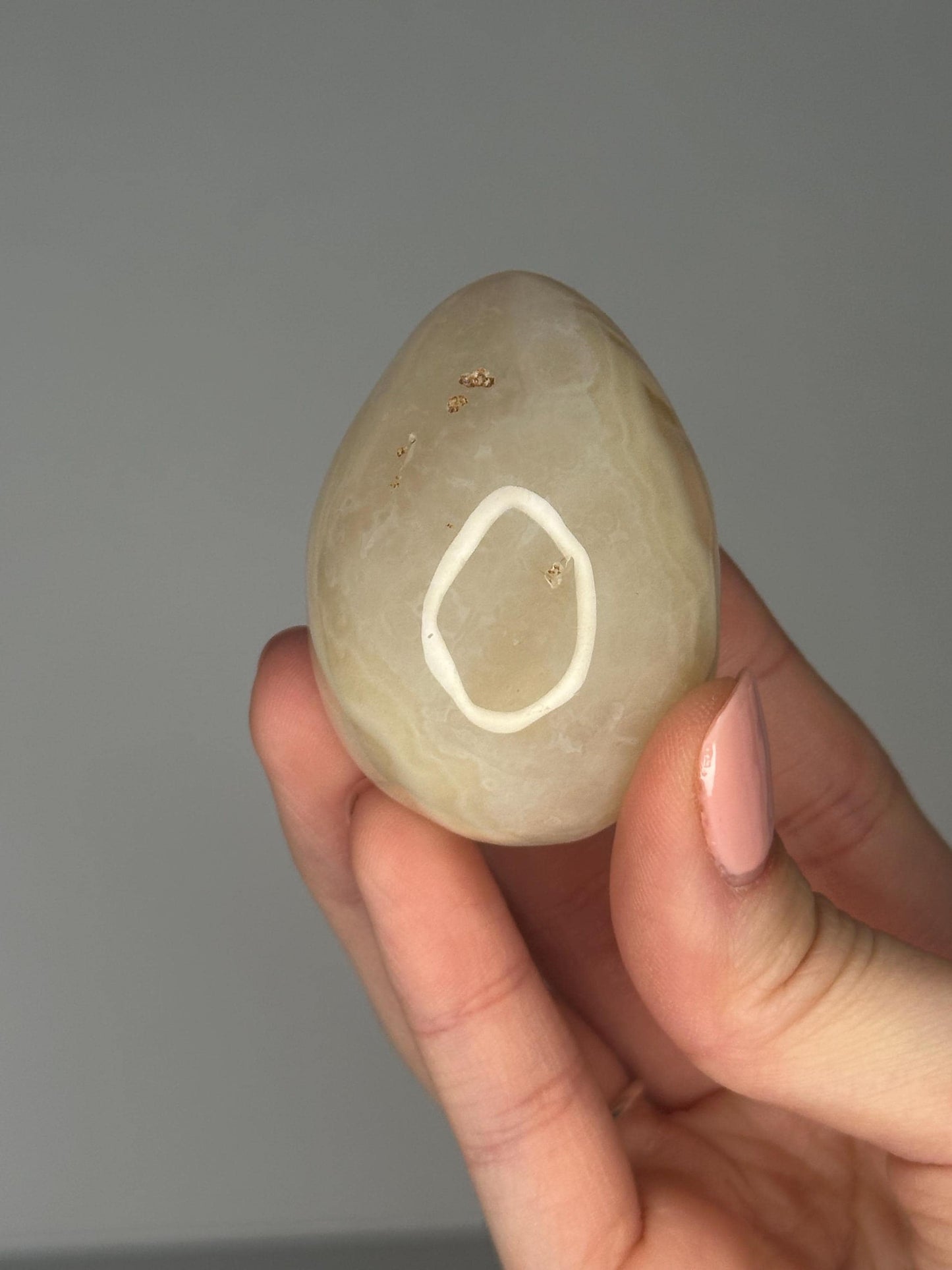 Banded Druzy Agate Mini Egg | Natural Sparkling Agate Crystal Carving | Small Polished Egg Display Stone for Collectors & Decor