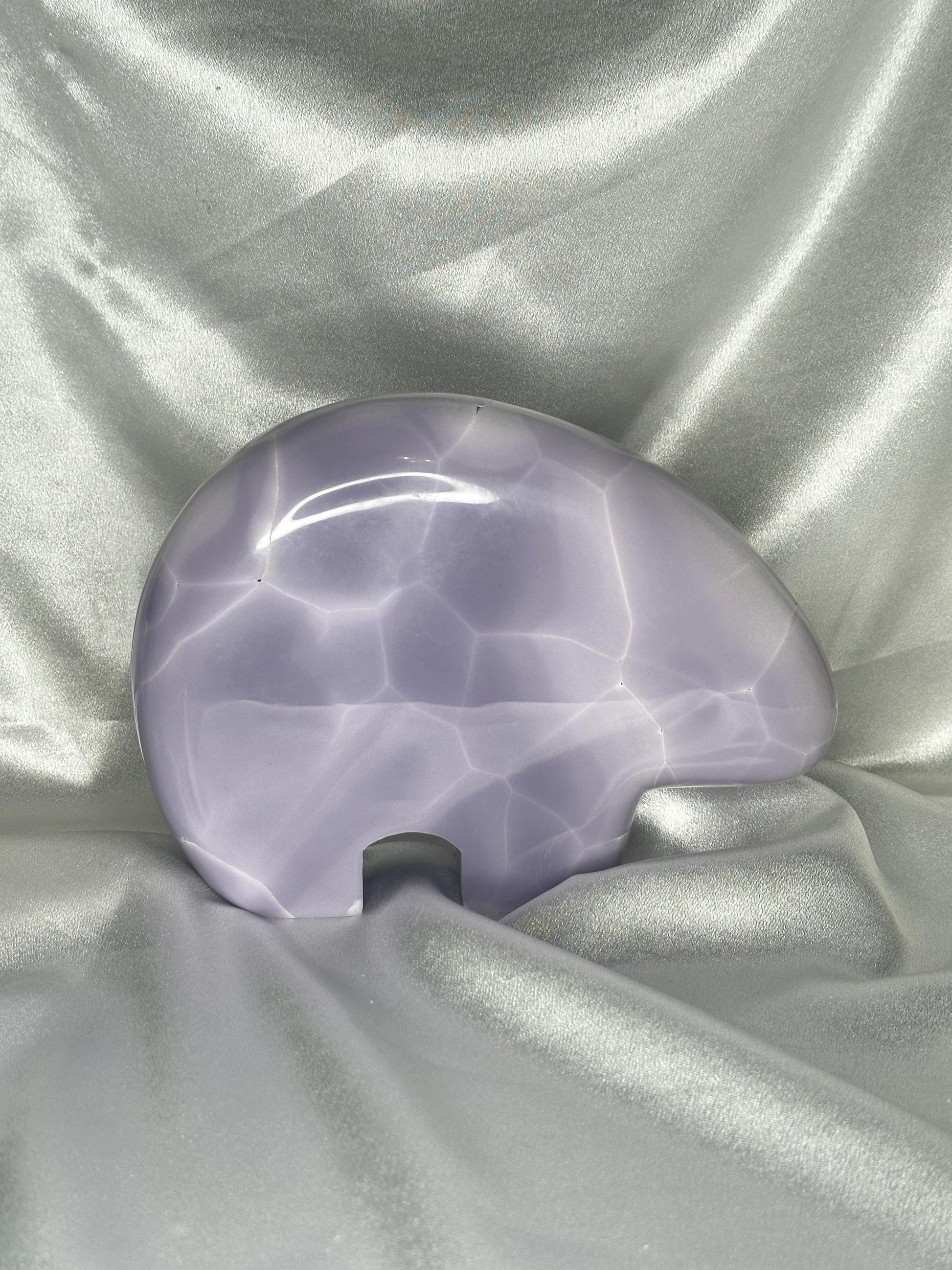 Extra Large Yttrium Lavender Fluorite Zuni Bear | Purple Fluorite Animal Carving | Collector Crystal Display Piece