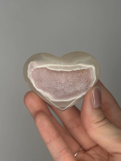 Druzy Agate Mini Hearts - YOU PICK! | Natural Sparkling Agate Crystal Carving | Small Polished Heart Display Stone for Collectors & Decor