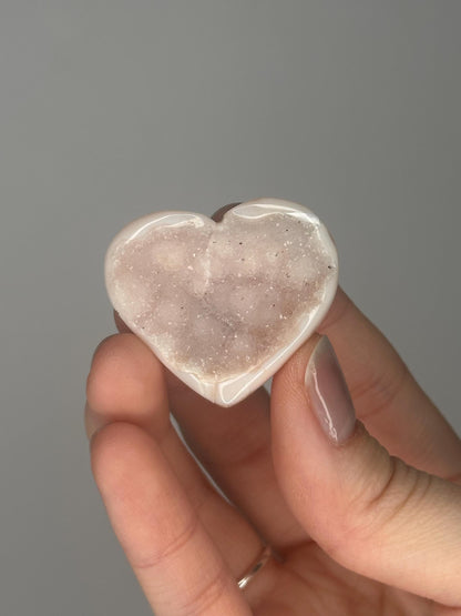 Druzy Agate Mini Hearts - YOU PICK! | Natural Sparkling Agate Crystal Carving | Small Polished Heart Display Stone for Collectors & Decor