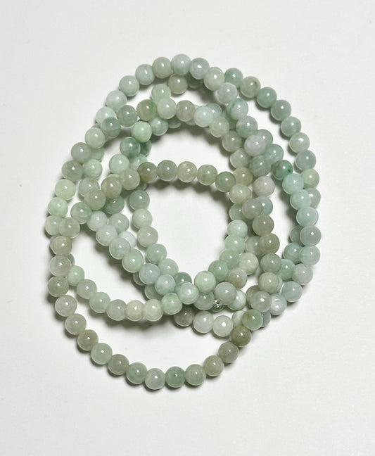 Jade Bracelet 5.5mm | Natural Jade Gemstone Beaded Bracelet | Polished Green Stone Jewelry for Everyday Wear & Crystal Collectors