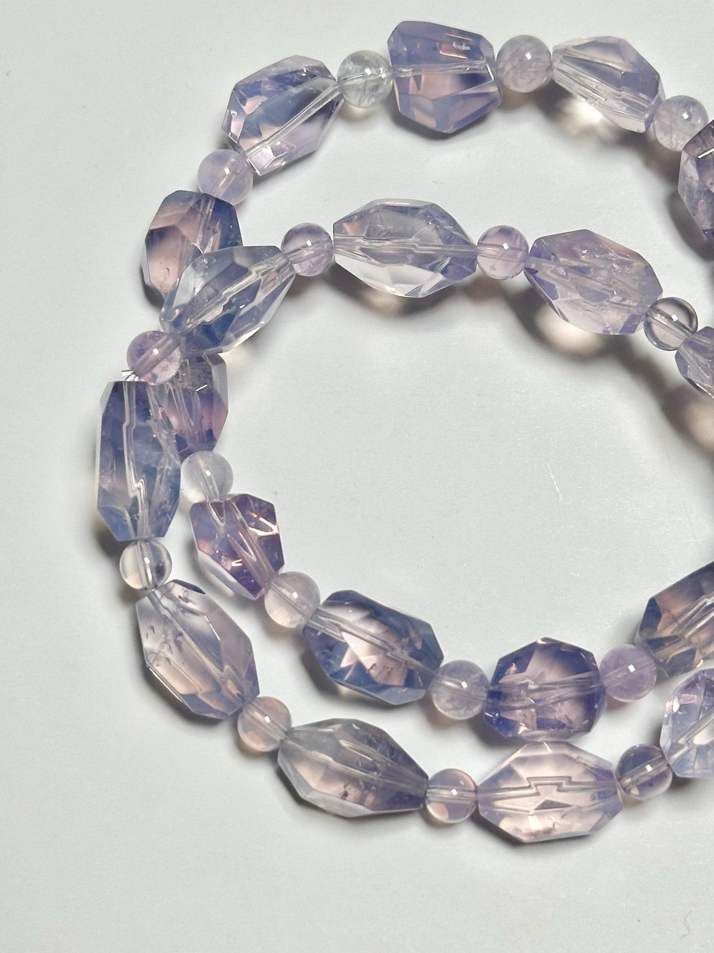 Lavender Moon Quartz Bracelet 11mm | Faceted Purple Quartz Beaded Bracelet | Polished Gemstone Jewelry for Collectors & Everyday Wear