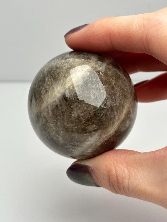 Moonstone Sphere | Natural Moonstone Crystal Ball | Flashing Feldspar Stone Orb for Home Decor Display Aesthetic Accent Piece