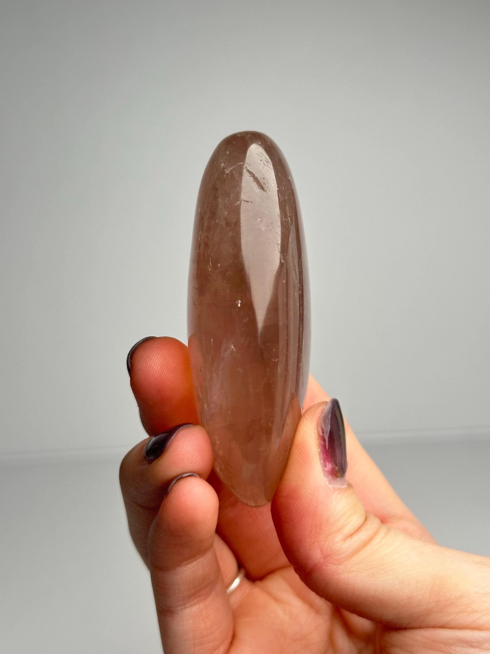 Rose Quartz Palm Stone | Natural Pink Quartz Crystal Hand Stone | Polished Mineral Specimen for Collectors Display Home Decor Accent Piece