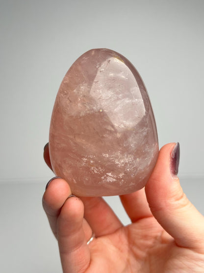 Rose Quartz Freeform | Natural Pink Quartz Crystal Sculpture | Polished Stone Decor Piece for Home Display Aesthetic Shelf Accent