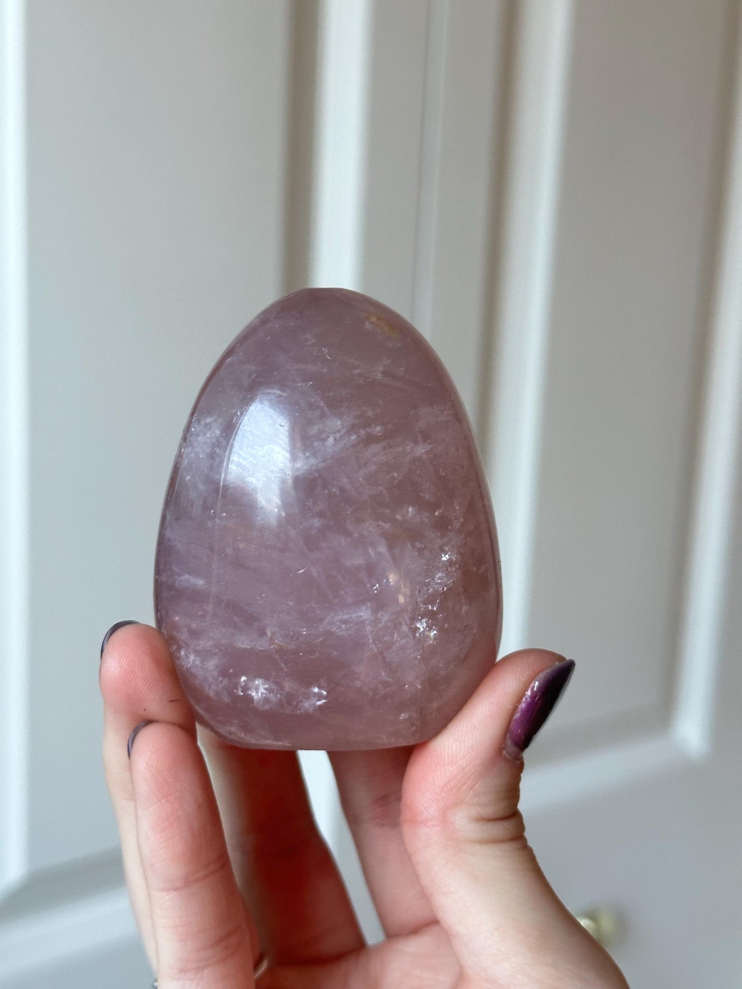 Rose Quartz Freeform | Natural Pink Quartz Crystal Sculpture | Polished Stone Decor Piece for Home Display Aesthetic Shelf Accent