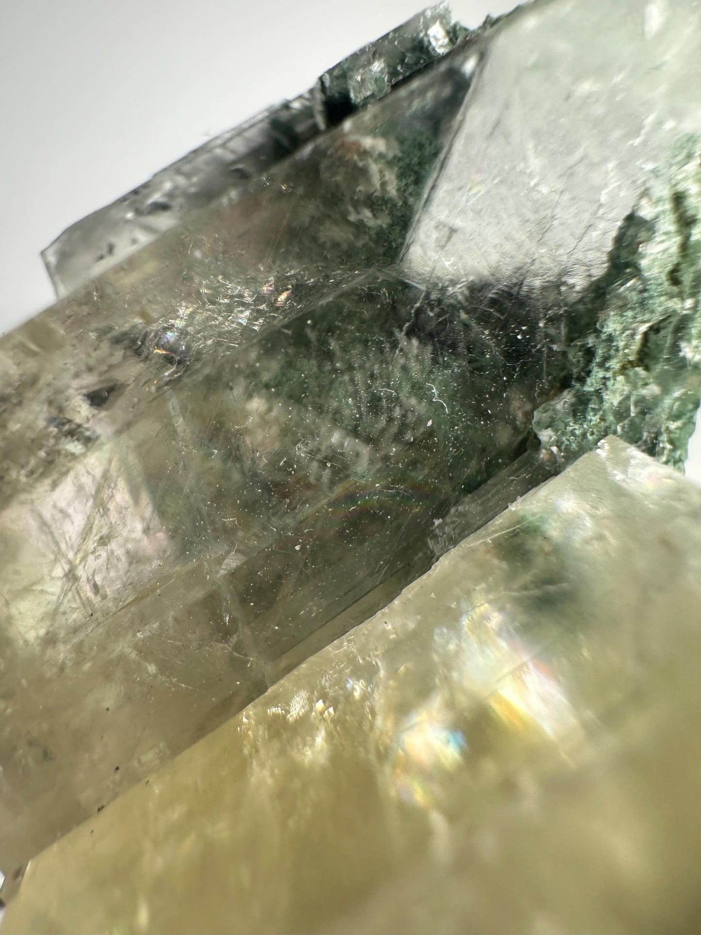 Calcite with Moss Inclusions Specimen | Natural Included Calcite Crystal | Unique Mineral Display Piece for Home Decor Shelf Accent