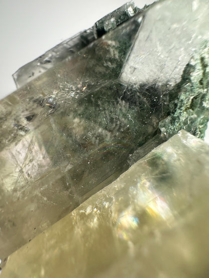 Calcite with Moss Inclusions Specimen | Natural Included Calcite Crystal | Unique Mineral Display Piece for Home Decor Shelf Accent