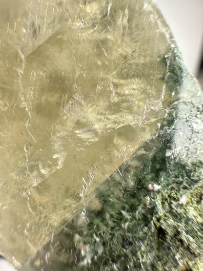 Calcite with Moss Inclusions Specimen | Natural Included Calcite Crystal | Unique Mineral Display Piece for Home Decor Shelf Accent