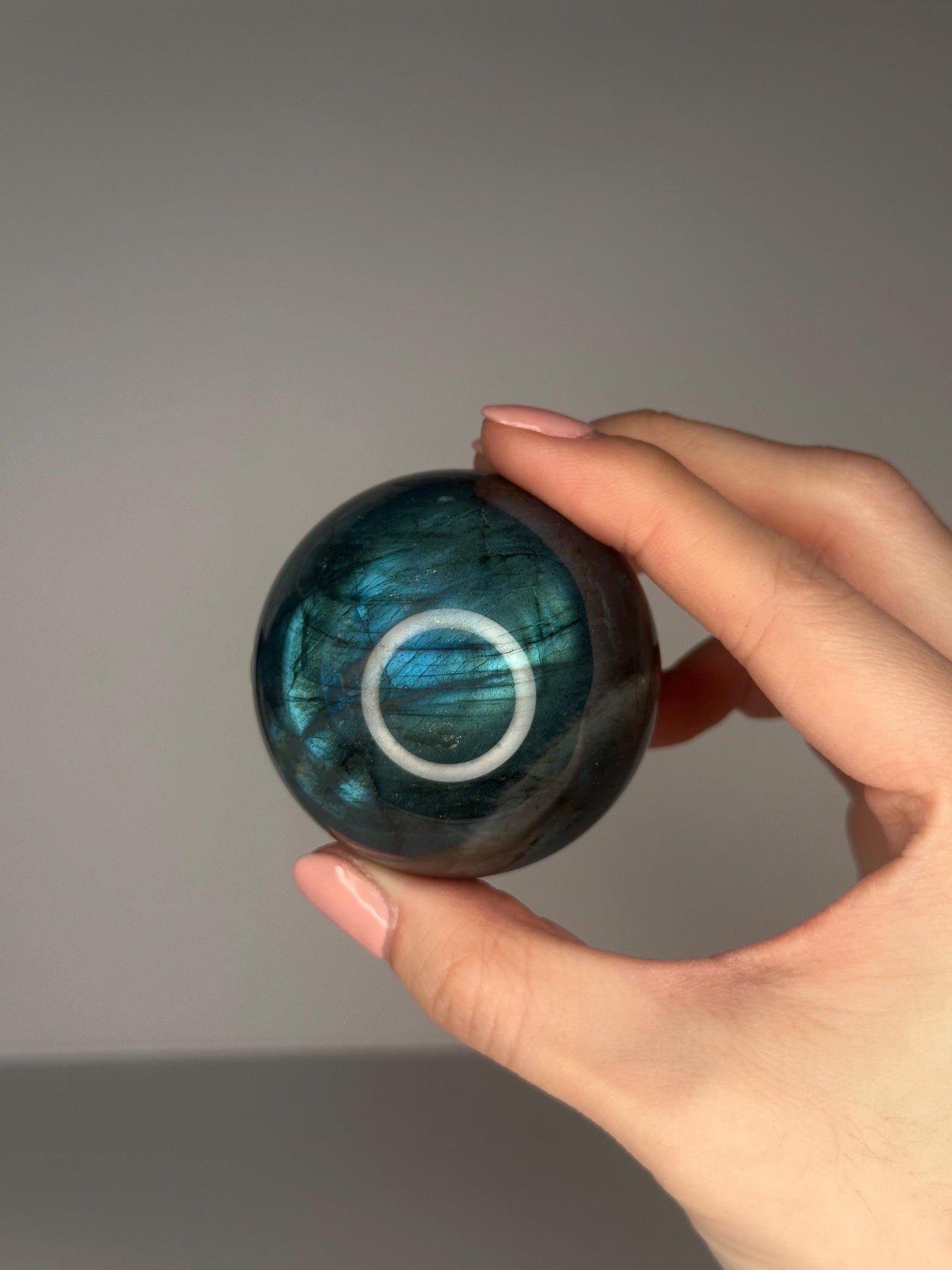Labradorite Sphere | Natural Labradorite Crystal Ball | Flashing Stone Orb for Home Decor Display Aesthetic Shelf Styling Accent Piece