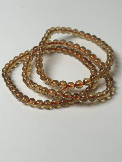 Citrine Bead Bracelet 5mm | Natural Yellow Quartz Beaded Bracelet | Polished Gemstone Jewelry for Everyday Wear, Layering & Collectors
