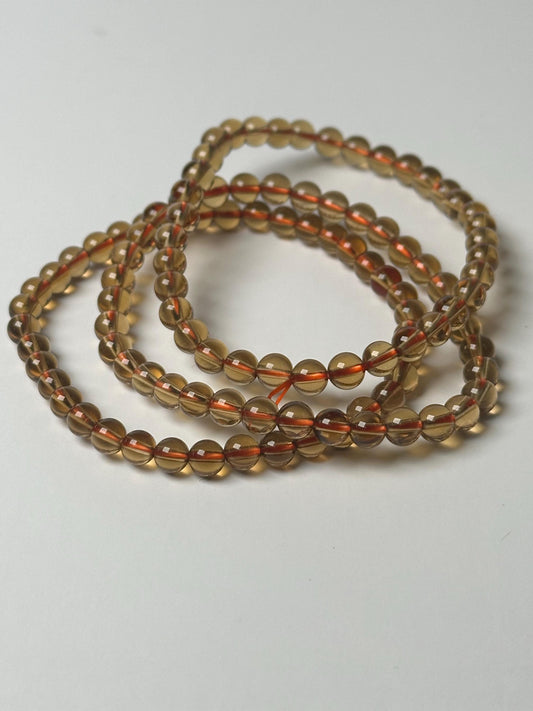 Citrine Bead Bracelet 5mm | Natural Yellow Quartz Beaded Bracelet | Polished Gemstone Jewelry for Everyday Wear, Layering & Collectors