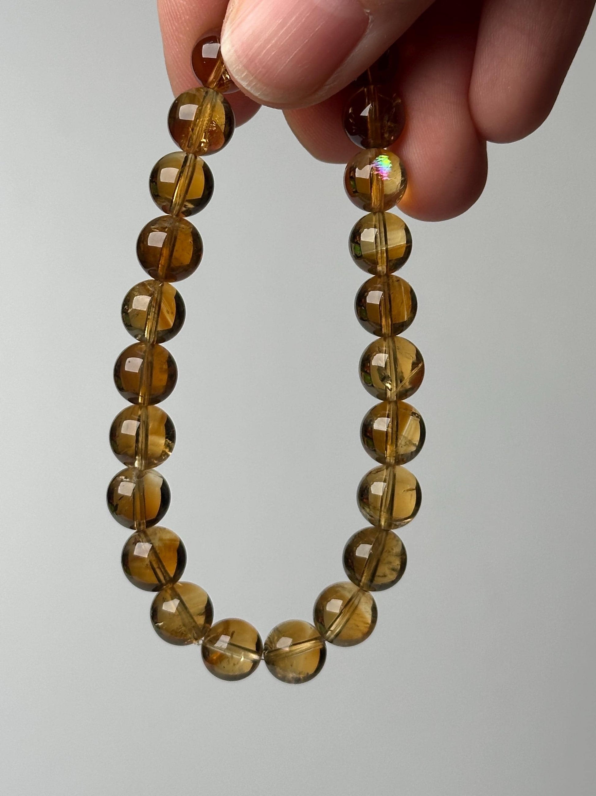 Whiskey Citrine Bracelet 8mm | Natural Golden Citrine Beaded Bracelet | Warm Yellow Gemstone Jewelry for Everyday Wear & Collectors