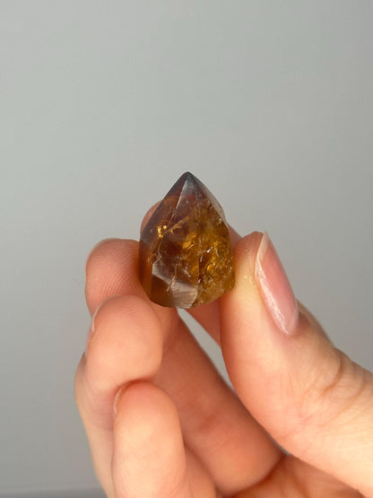 Mini Zambian Citrine Tower | Natural Smoky Honey Quartz Point | Golden Crystal Tower for Abundance, Manifestation & Decor