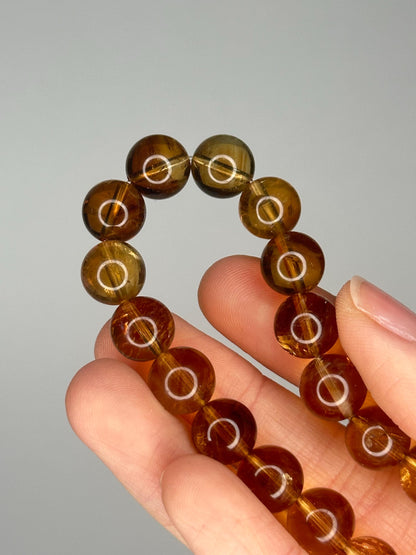 Whiskey Citrine Bracelet 10mm | Natural Golden Citrine Beaded Bracelet | Warm Yellow Gemstone Jewelry for Everyday Wear & Collectors