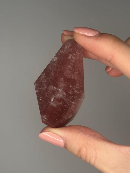 Pink Lithium Quartz Freeform – Polished Crystal Point, Natural Soothing Stone for Emotional, Calming Gemstone Decor, Energy Tool