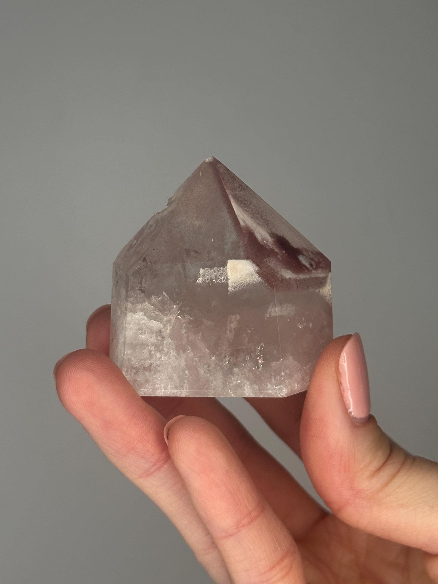 Pink Lithium Quartz Tower – Polished Crystal Point, Natural Soothing Stone for Emotional, Calming Gemstone Decor, Energy Tool