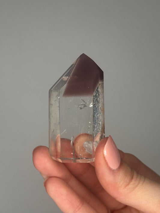 Pink Lithium Quartz Tower – Polished Crystal Point, Natural Soothing Stone for Emotional, Calming Gemstone Decor, Energy Tool