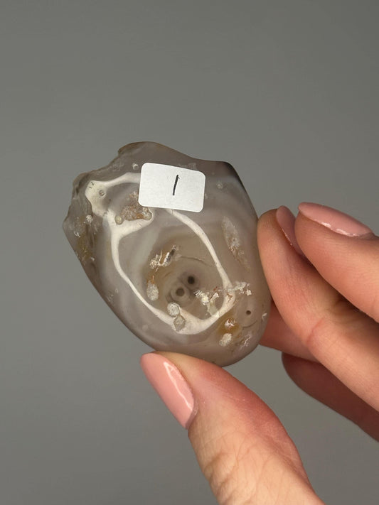 Enhydro Agate Crystal | Natural Water Bubble Agate Specimen | Unique Banded Chalcedony Mineral Gift for Collectors & Decor