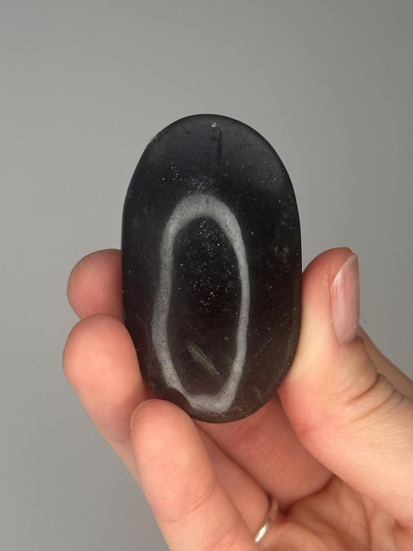 Fluorite with Pyrite Palmstone – Polished Crystal for Focus & Confidence, Natural Gemstone Combo, Energy Tool, Unique Decor Piece