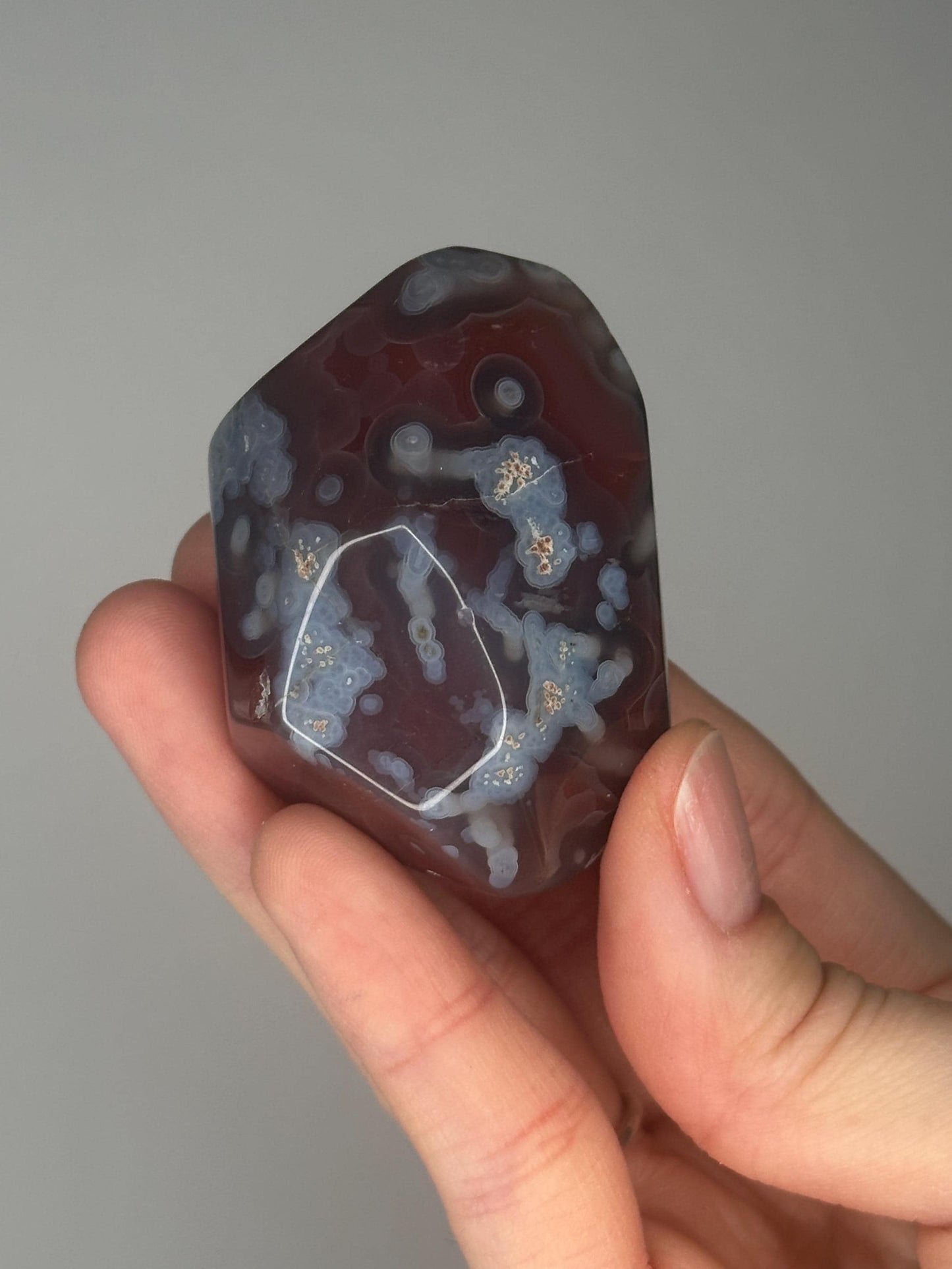 Swazi Agate Freeform | Natural Banded Agate Crystal Sculpture | Polished Mineral Display Piece for Home Decor Accent