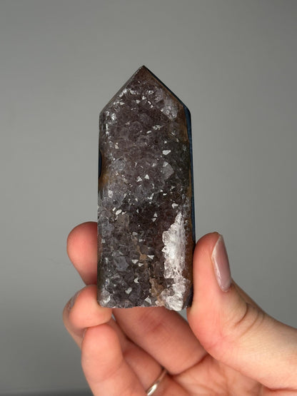 Druzy Agate Tower - YOU PICK | Natural Agate Crystal Point with Sparkling Druzy | Decorative Mineral Display Piece for Home Decor Accent