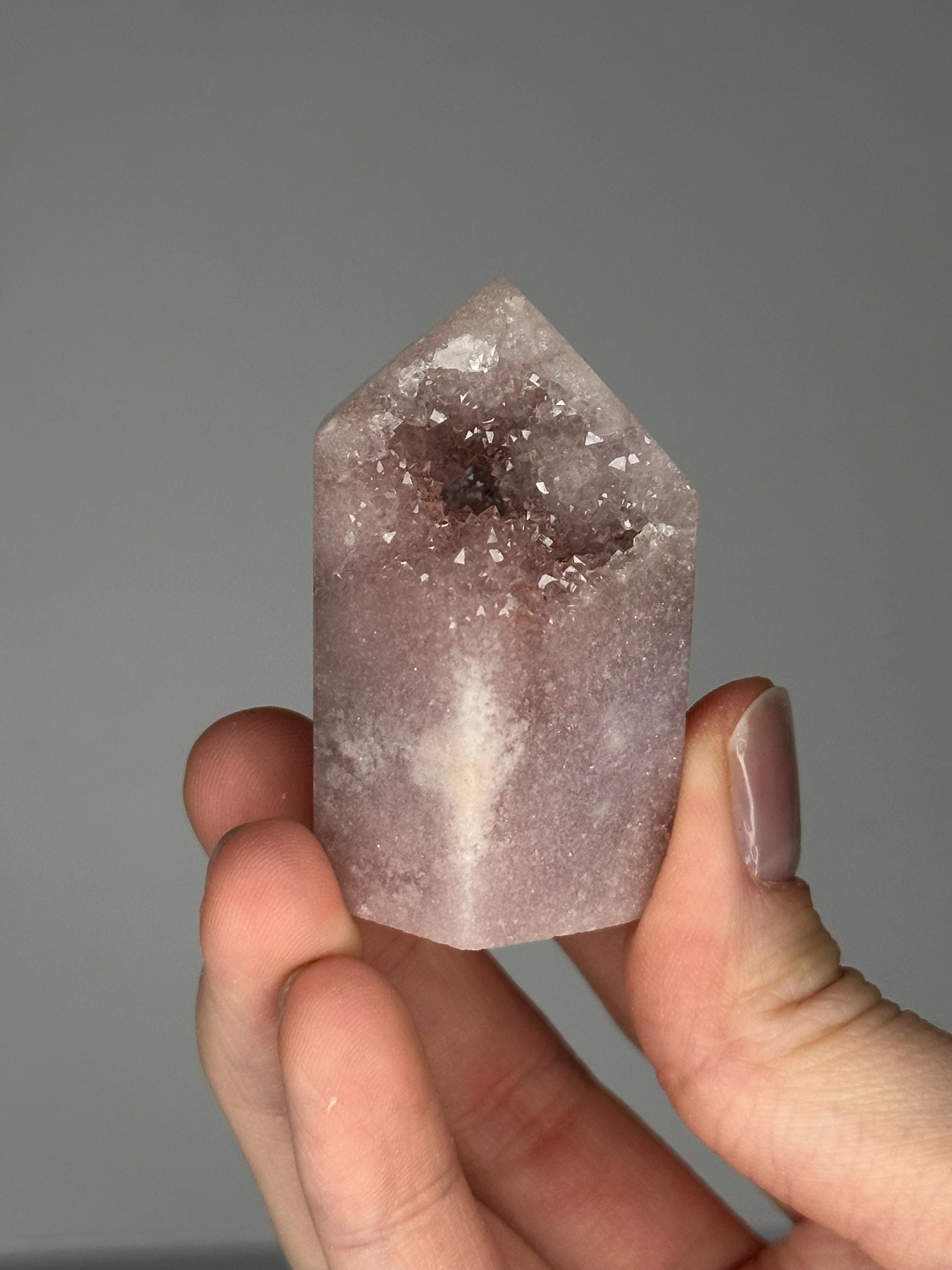 Pink Amethyst Tower | Polished Crystal Point for Love, Calm, and Heart Chakra Energy | Beautiful Display Stone or Gift