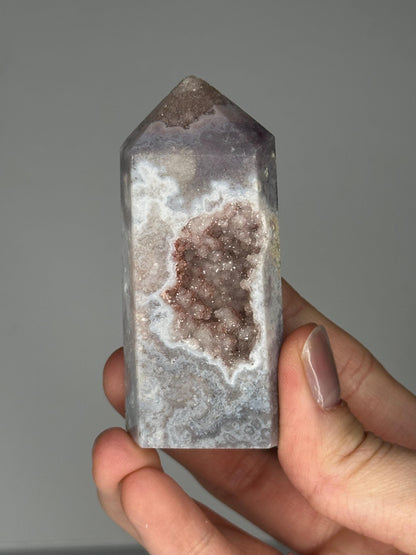 Pink Amethyst Tower | Polished Crystal Point for Love, Calm, and Heart Chakra Energy | Beautiful Display Stone or Gift