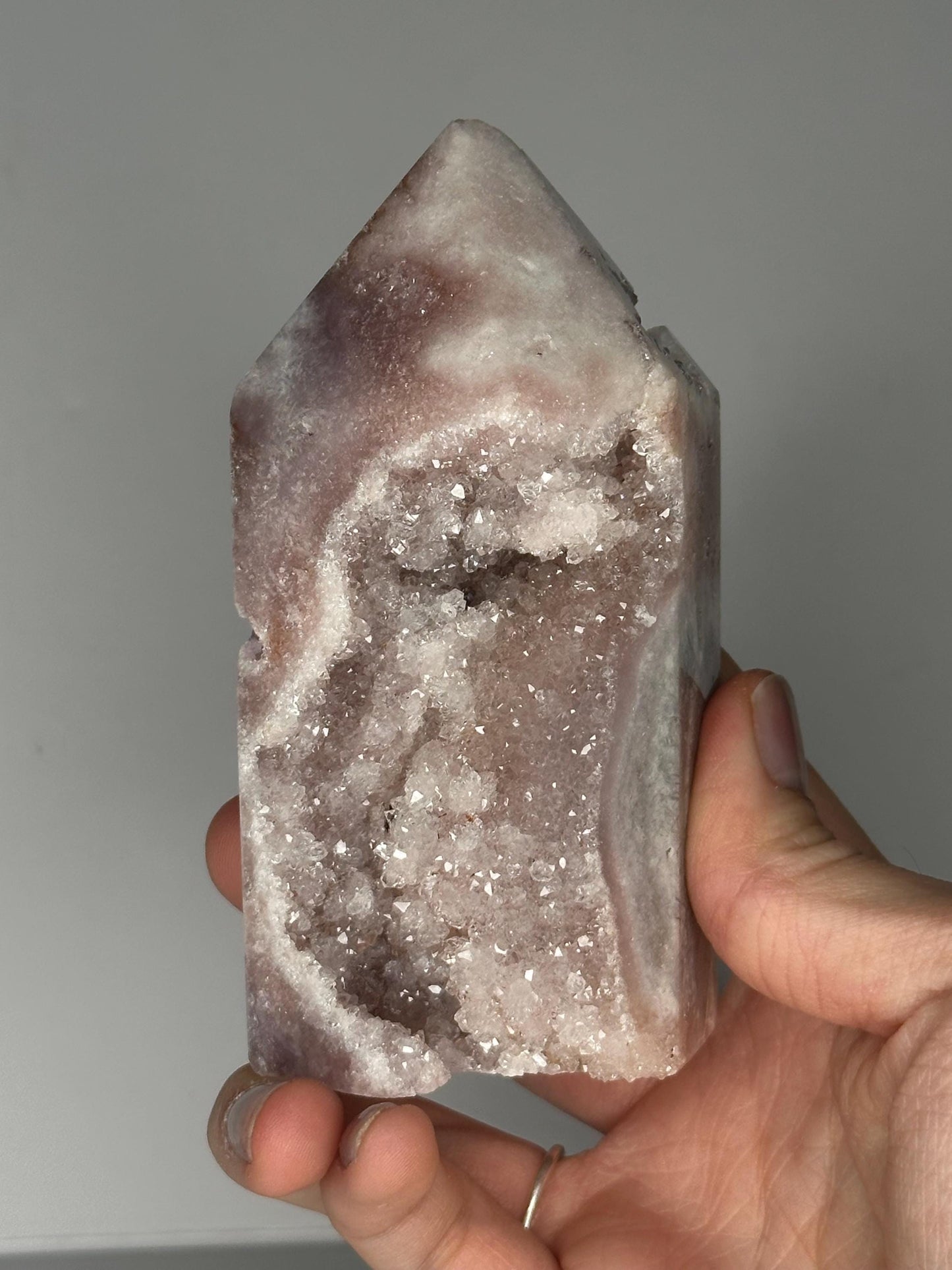 Pink Amethyst Tower | Polished Crystal Point for Love, Calm, and Heart Chakra Energy | Beautiful Display Stone or Gift