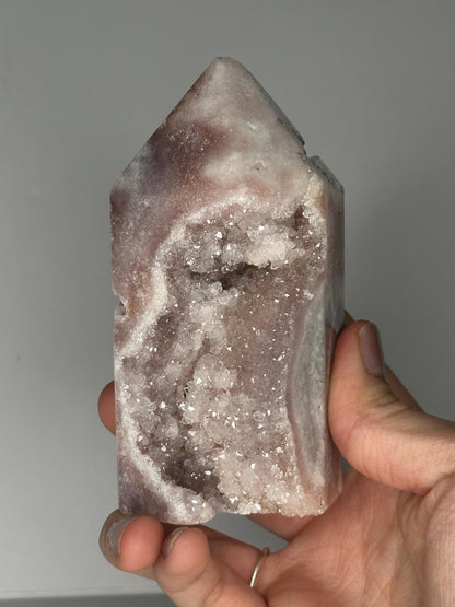 Pink Amethyst Tower | Polished Crystal Point for Love, Calm, and Heart Chakra Energy | Beautiful Display Stone or Gift