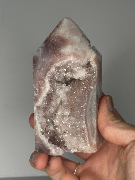 Pink Amethyst Tower | Polished Crystal Point for Love, Calm, and Heart Chakra Energy | Beautiful Display Stone or Gift