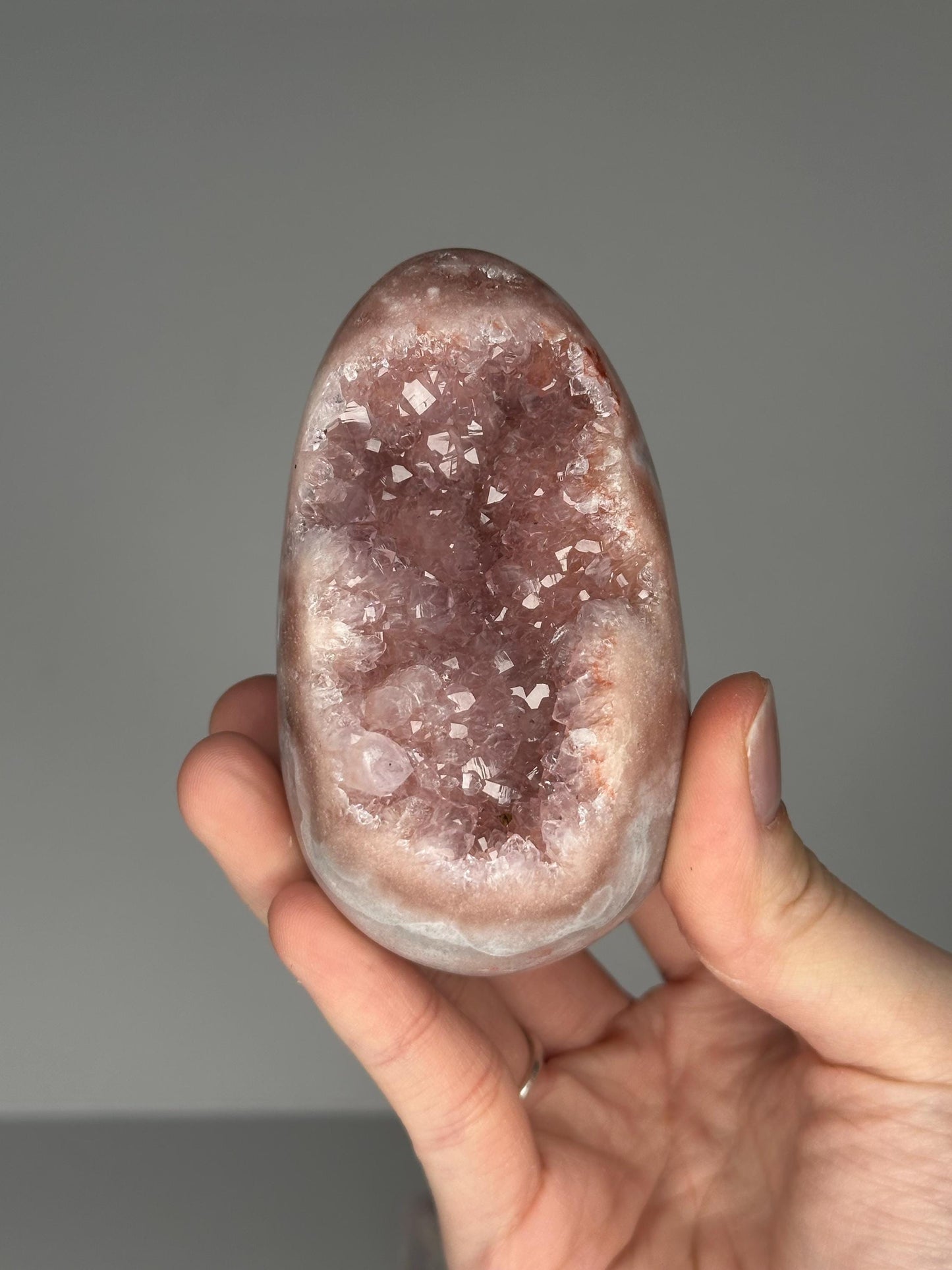 Pink Amethyst Egg with Stand | Sparkling Crystal for Love & Heart Energy | Unique Display or Gift for Crystal Lovers