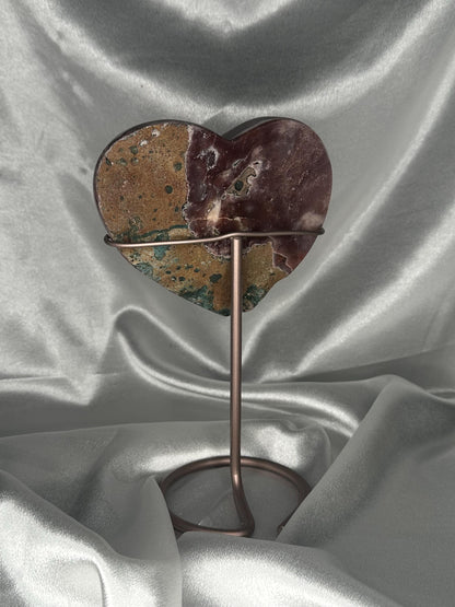 Berry Pink Amethyst Heart on Stand | Natural Pink Crystal Heart Carving | Decorative Mineral Display Piece for Home Decor Accent