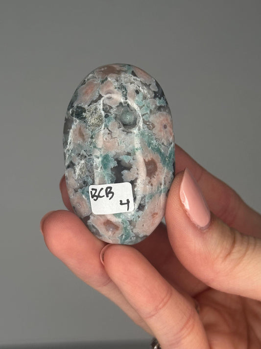Flower Agate Palmstones - YOU PICK! | Natural Polished Crystal | Soft Floral Patterns | Perfect for Meditation, Healing & Carrying On-the-Go
