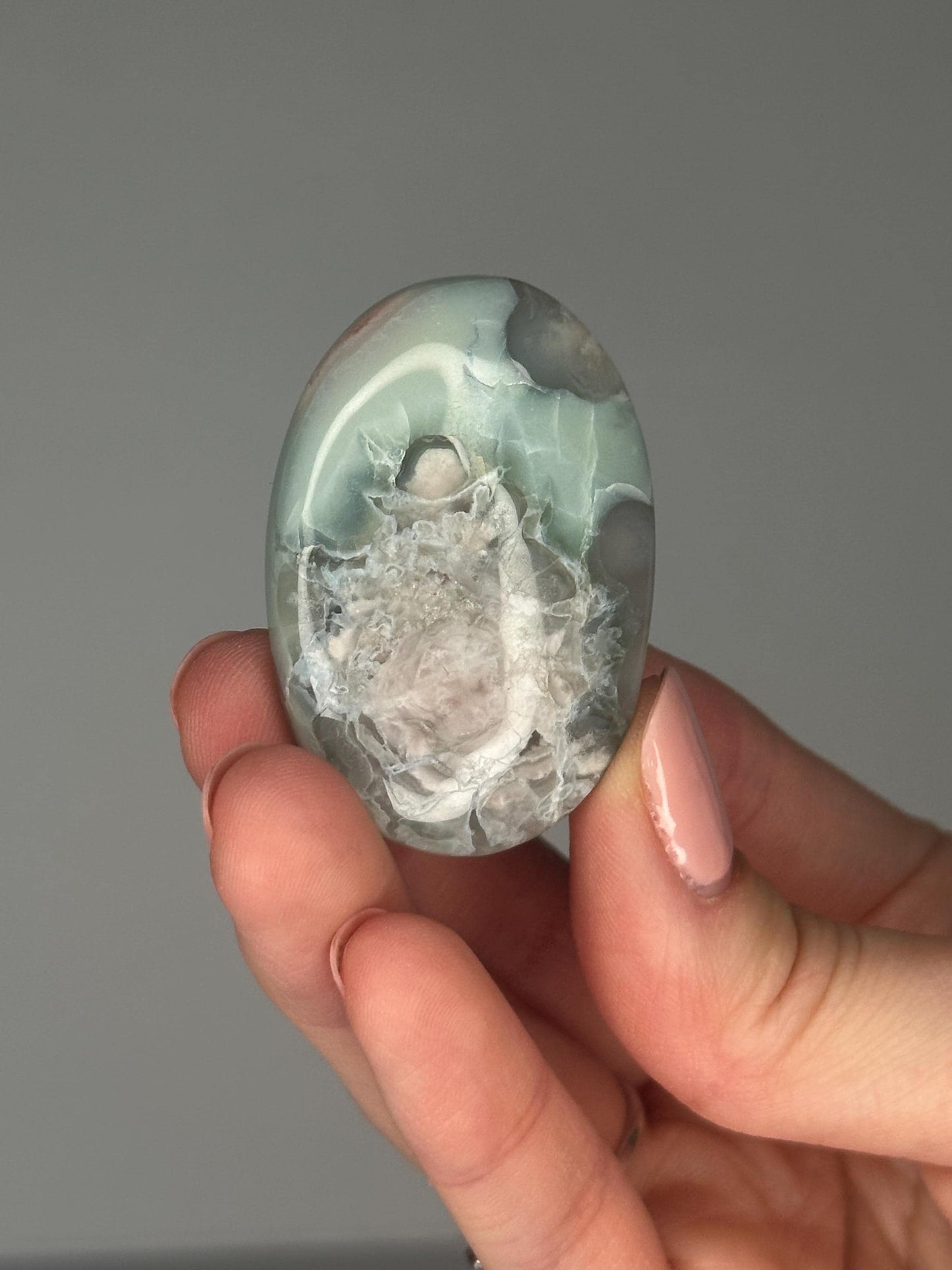 Flower Agate Palmstones - YOU PICK! | Natural Polished Crystal | Soft Floral Patterns | Perfect for Meditation, Healing & Carrying On-the-Go